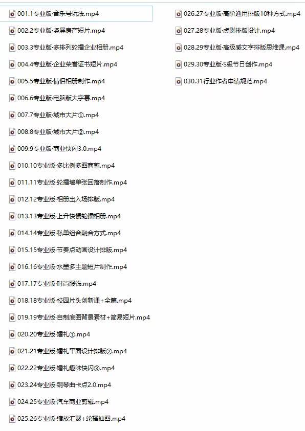 全能剪辑创作人 剪映专业版实战系统训练营  课程+安装包＋素材！