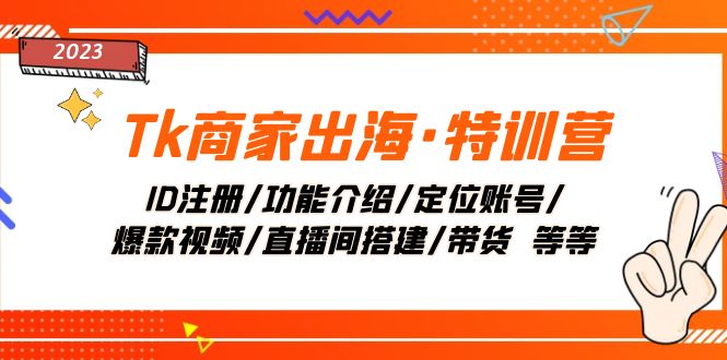 Tiktok商家出海特训营:ID注册/功能介绍/定位账号/爆款视频/直播间搭建/带货.