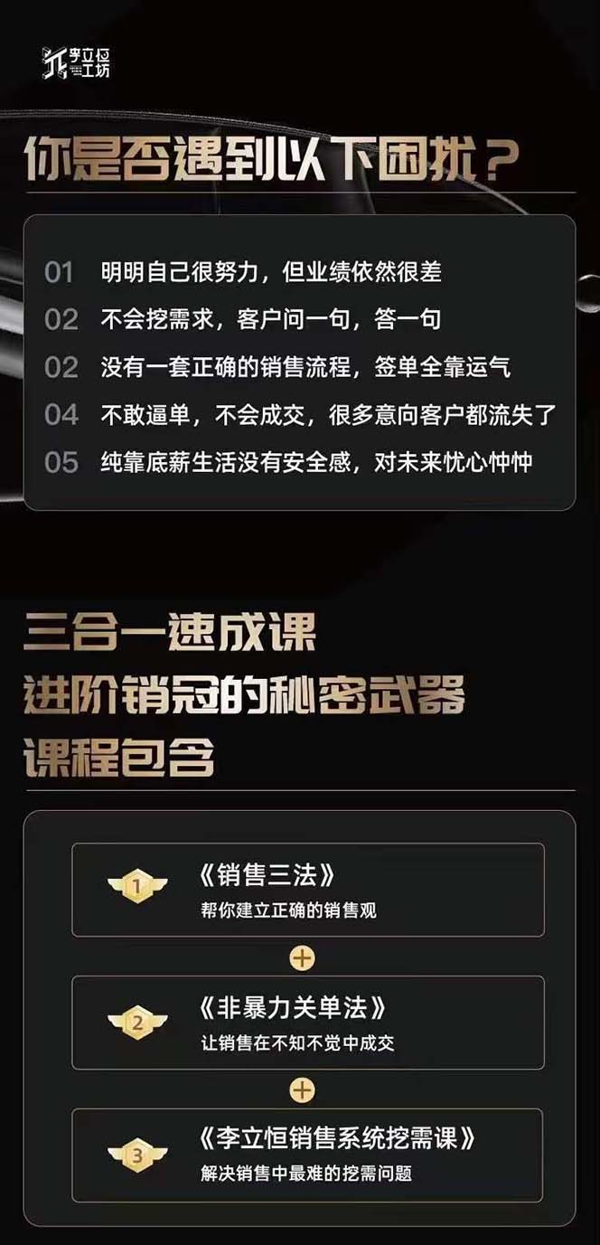 从小新手到销冠三合一速成：销售3法+非暴力关单法+销售系统挖需课 (27节)