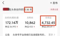 0门槛正规副业:头条自媒体赚钱,30天挣了5000