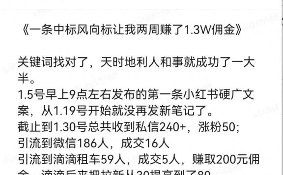 滴滴拉新项目：一单能赚100块，两个星期赚了大几千
