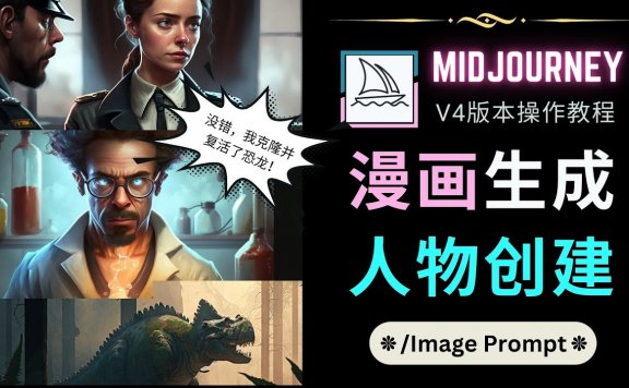 Midjourney V4版本操作教程:2个简单参数,完成漫画生成,人物创建