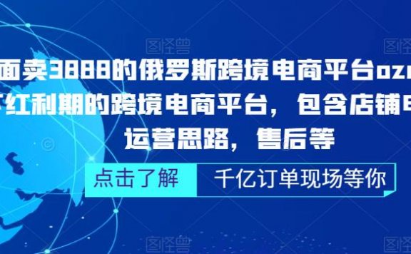 俄罗斯跨境电商平台ozon运营,包含店铺申请,运营思路,售后等
