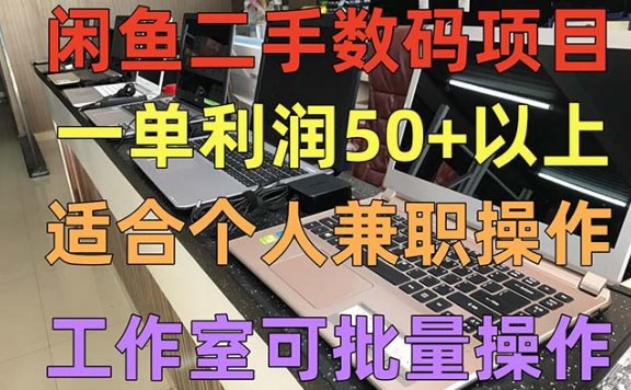 闲鱼二手数码项目,个人副业低保收入一单50+以上,工作室批量放大操作