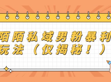 陌陌私域男粉暴利玩法(仅揭秘!)