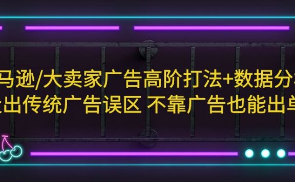 亚马逊/大卖家广告高阶打法+数据分析，走出传统广告误区 不靠广告也能出单