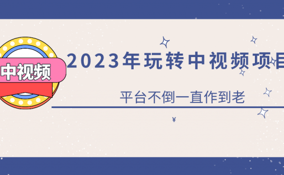 2023一心0基础玩转中视频项目:平台不倒,一直做到老