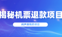 揭秘机票退款项目,闷声搞钱的项目