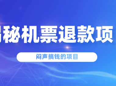 揭秘机票退款项目,闷声搞钱的项目