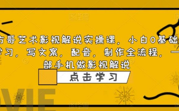 影视解说实战课，小白0基础 写文案 配音 制作全流程 一部手机做影视解说