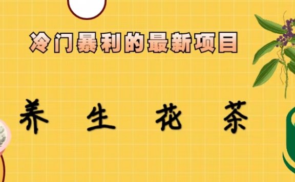 最新冷门暴利的项目，小红书养生花茶！七八月是红利期