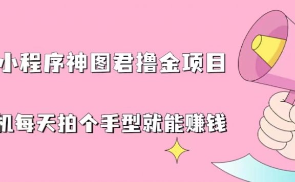 抖音小程序神图君撸金项目，用手机每天拍个手型挂载一下小程序就能赚钱