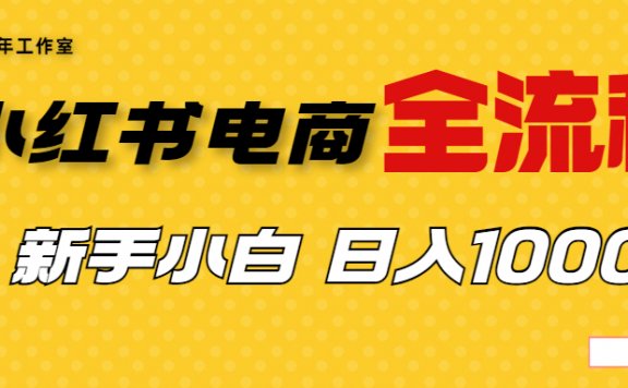 小红书无货源电商从0-1全流程,日入1000+