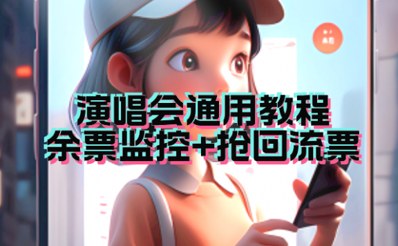 演唱会通用_余票监控+抢回流票(教程+软件)