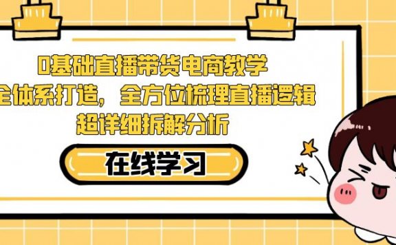 0基础直播带货电商教学：全体系打造，全方位梳理直播逻辑，超详细拆解分析