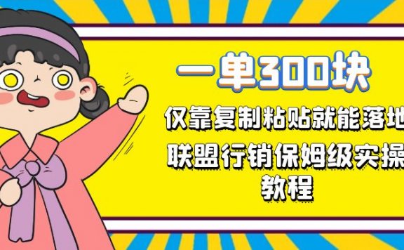 一单轻松300元,仅靠复制粘贴,每天操作一个小时,联盟行销保姆级出单教程