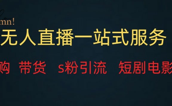 无人直播一站式服务,变现稳定,全套教程