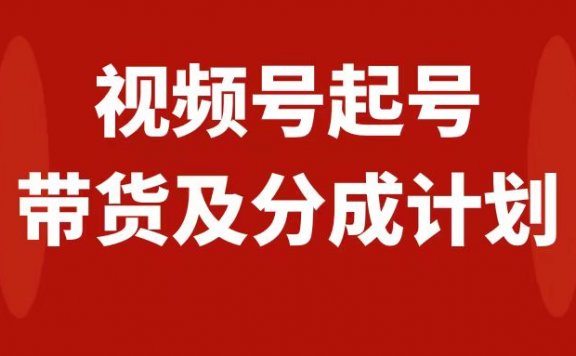 视频号快速起号,分成计划及带货,0-1起盘、运营、变现玩法,日入1000+