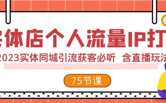 实体店个人流量IP打造 2023实体同城引流获客必听 含直播玩法(75节完整版)