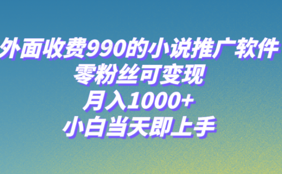 小说推广软件,零粉丝可变现,月入1000+,小白当天即上手【附189G素材】