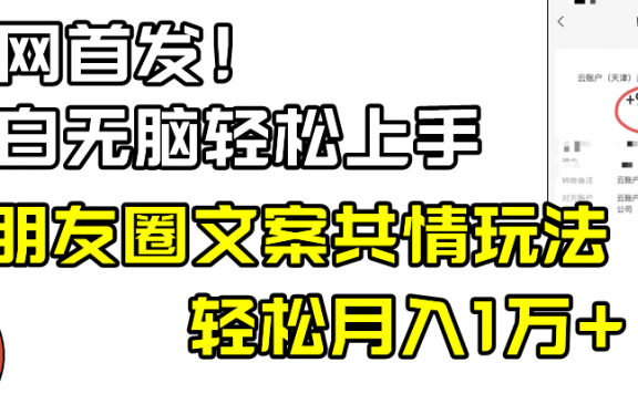 小白轻松无脑上手,朋友圈共情文案玩法,月入1W+