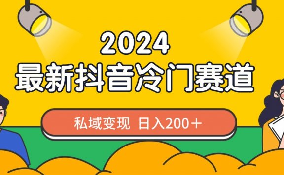 2024最新抖音冷门赛道,私域变现轻松日入200+,作品制作简单,流量爆炸