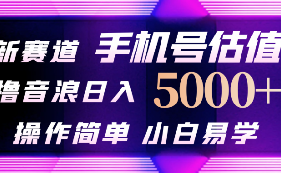 抖音不出境直播【手机号估值】最新撸音浪，日入5000+，简单易学