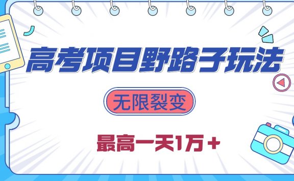 2024高考项目野路子玩法，无限裂变，最高一天1W＋