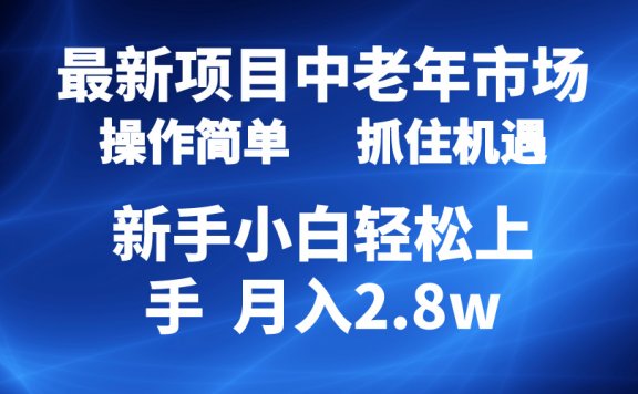 2024最新项目，中老年市场，起号简单，7条作品涨粉4000+，单月变现2.8w