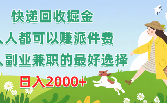 快递回收掘金，人人都可以赚派件费，新人副业兼职的最好选择，日入2000+