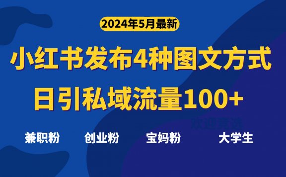 最新小红书发布这四种图文,日引私域流量100+不成问题