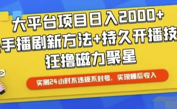 快手24小时无人直播,真正实现睡后收益