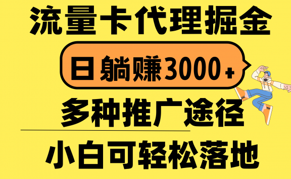 流量卡代理掘金,日躺赚3000+,首码平台变现更暴力,多种推广途径