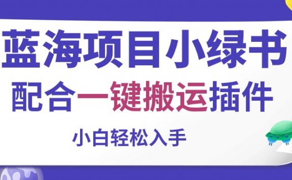 蓝海项目小绿书,配合一键搬运插件,小白轻松入手