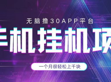 手机挂机项目+零撸30个APP平台广告金币,一个月很轻松大几千