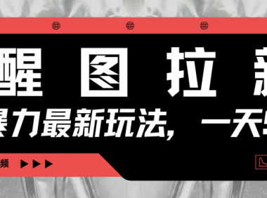 醒图拉新,暴力新玩法,光用手机三分钟制作一条视频,一天轻松500+