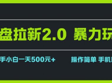 网盘拉新2.0，暴力玩法，新手小白一天轻松500，操作简单